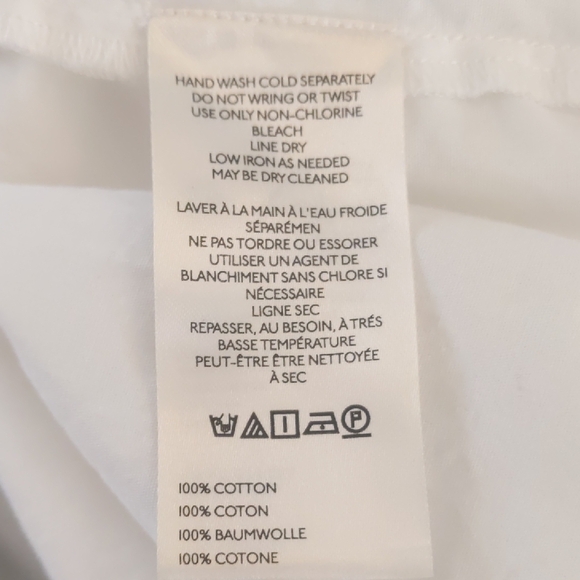 Maeve White Cropped Blouse with Textured Floral Design Babydoll 100% Cotton XS - Picture 7 of 7